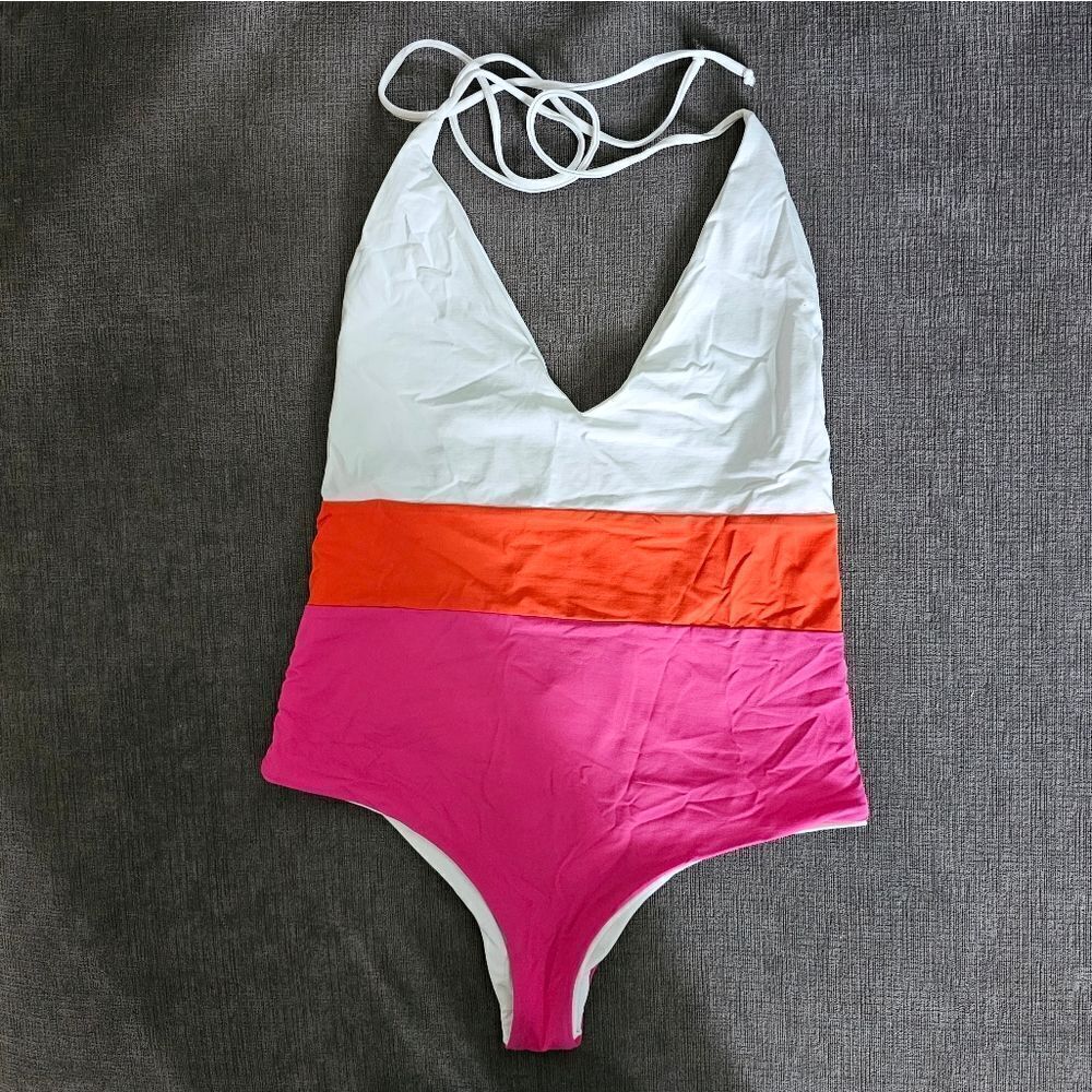 Tavik Chase One Piece color block reversible size large women's swimsuit